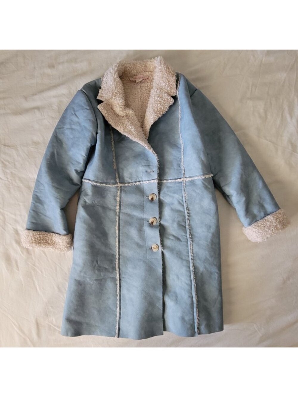 Lisa Says Gah Nadia Sherpa Coat Old Money Vintage Retro Penny Lane Womens XS S - Picture 2 of 8